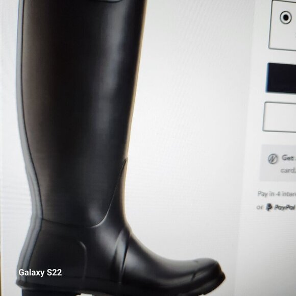 HUNTER Black Matte Tall Boots. NIB. Size: various - Picture 3 of 12